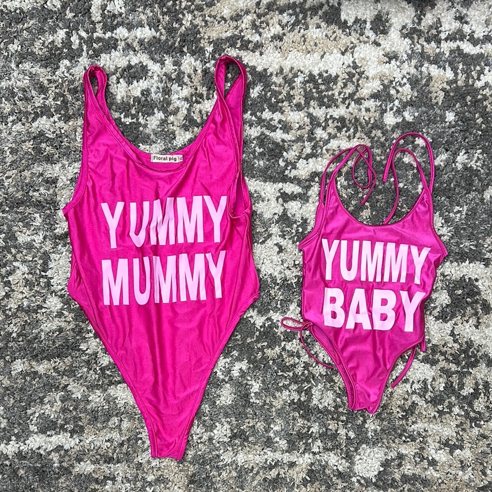 Matching Pink One Piece Set for Mom & Kid